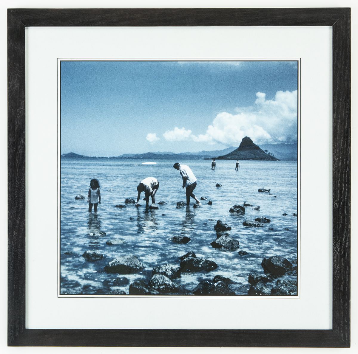 Black and white photograph printed and custom framed